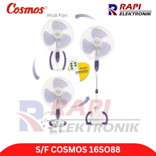 STAND FAN COSMOS 16SO88 - Kipas Angin Remote Control 16 inch - Wall Desk Stand Fan