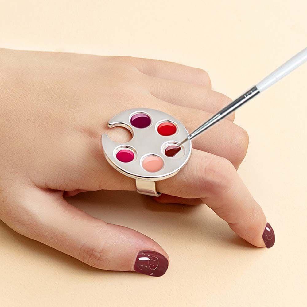 Mxbeauty Pajangan Kuku Cincin Tips Jepang UV Gel Polish Lukisan DIY Nail Art Dicat Cincin Nail Art Palette