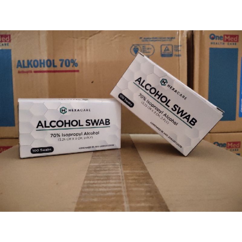 Alkohol Swab Hexacare Tissue Alkohol 2 Ply isi 100 Pcs