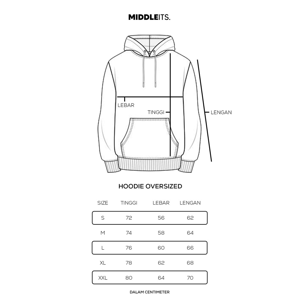 Middleits - Sweater Hoodie Original Pullover Letter