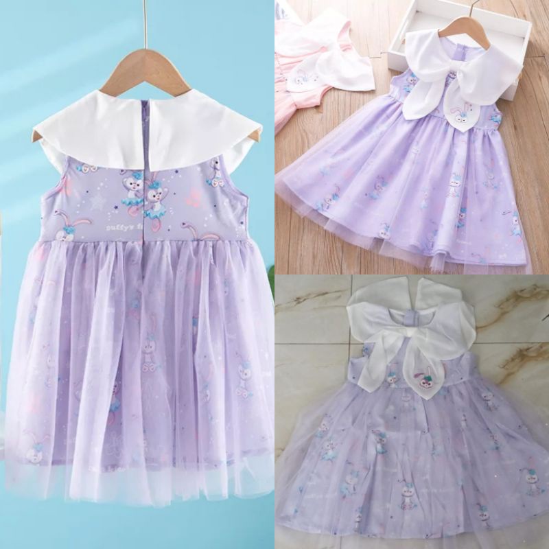 Dress impor anak Stella Lou tutu rainbow kaos casual import