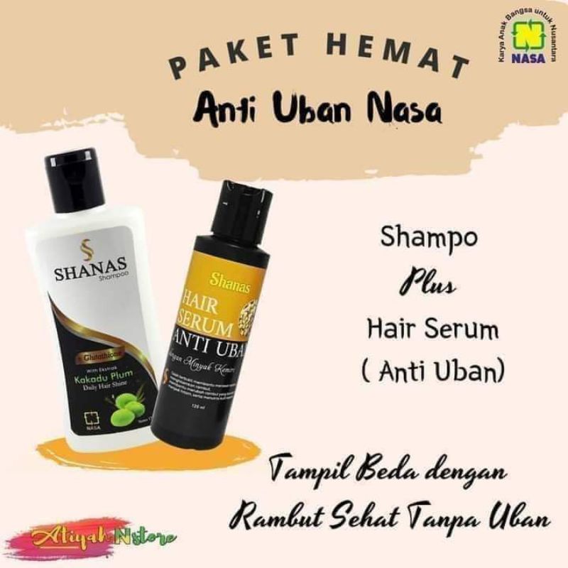 PAKET ANTI UBAN/SHANAS ANTI UBAN/SAMPHO SHANAS/SHANAS SERUM ANTI UBAN/RAMBUT ANTI UBAN