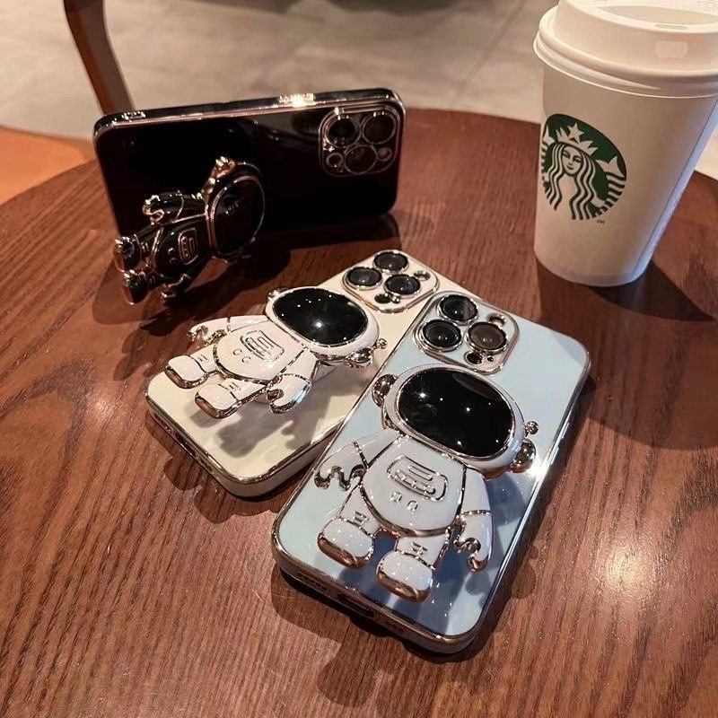 Astronot Berdiri Kartun Soft Casing Case OPPO A54 A17 A57 A77S A36 A76 A96 A7 A5S A12 A11K F9 Pro A5 A9 2020 Realme 10 case Mewah