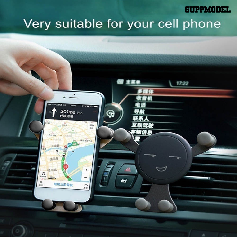 [Auto] Universal Smile Emoticon Klip Ventilasi Udara Mobil Phone Holder Bracket Perlengkapan Kendaraan