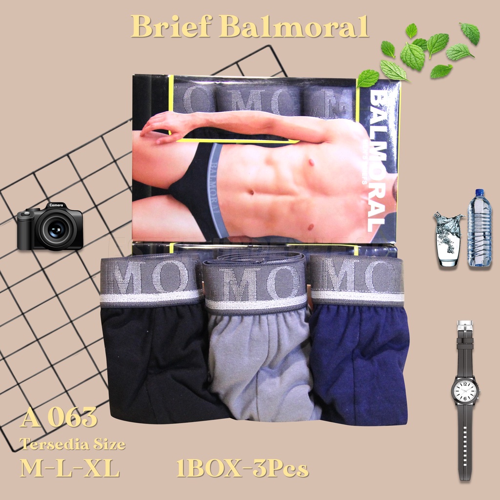 Celana Dalam Pria Brief Balmoral CD A 063 Isi 3Pcs