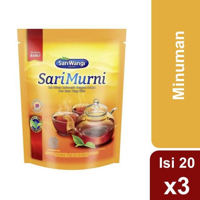 

【MEGA SALE】 Sarimurni Teh Kantong Bundar Isi 20 36G Triple Pack