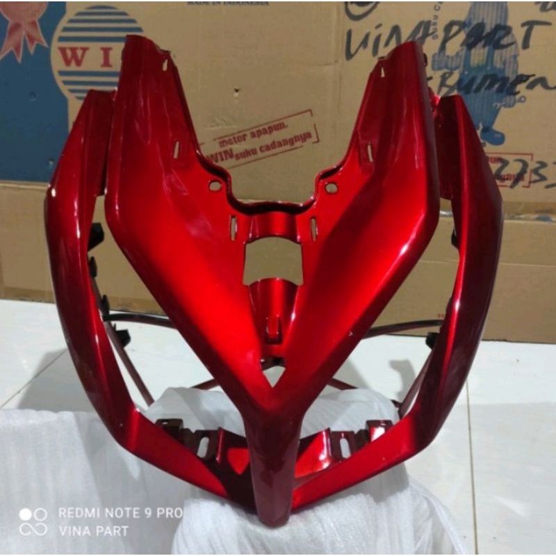 cover front tameng panel body lampu depan vario techno 110 karbu merah maroon