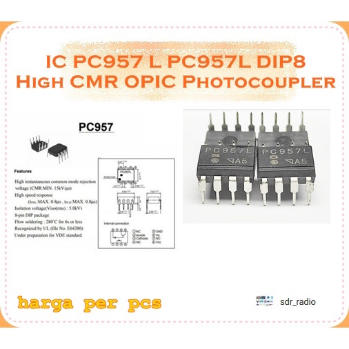 IC PC957 L PC957L DIP8 High CMR OPIC Photocoupler IC DIP BP61 8 PIN