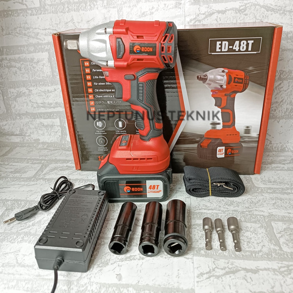 impact wrench cordless Edon Ed-48T Bor Cordless 2 baterai