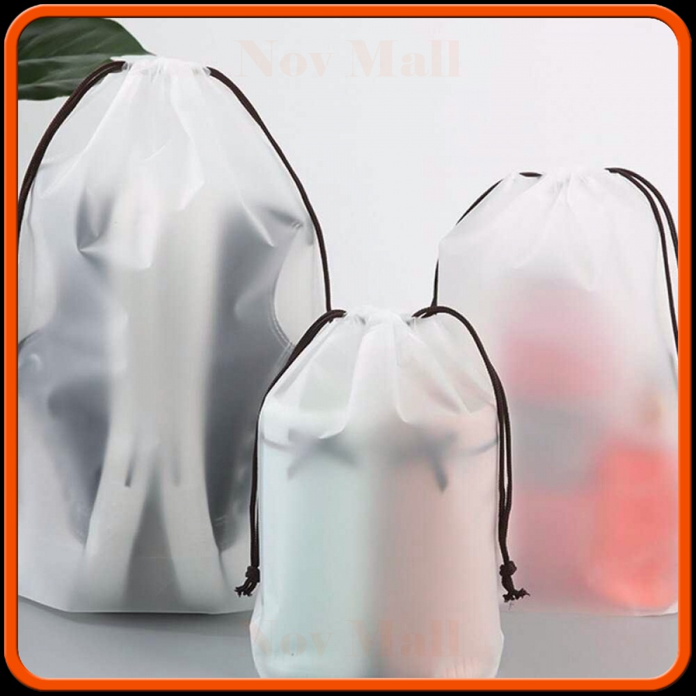 Kantong Pouch Plastik Serut Organizer Drawstring Bag Size XL 30x35cm -ST296