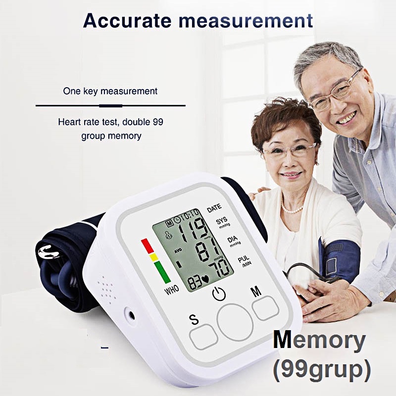 Alat Cek Pengukur Tekanan Tensimeter Digital Alat Pengukur Tekanan Tensi Darah Blood Pressure Otomatis Dengan Monitor LCD