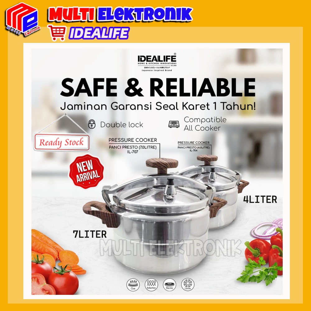 IDEALIFE Panci Presto Cocok Dengan Semua Jemis Kompor - Pressure Cooker