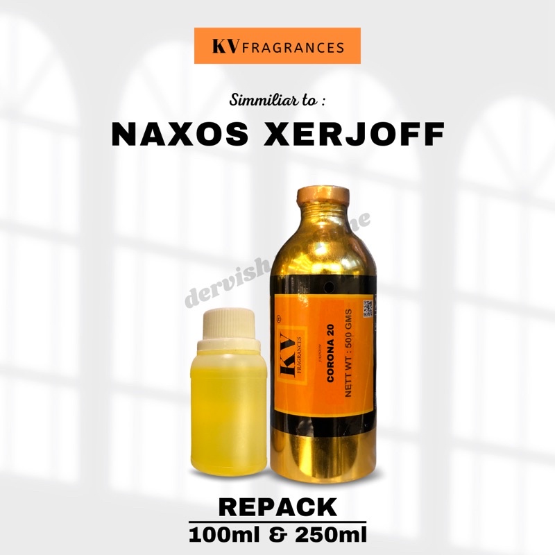 BIBIT PARFUM MURNI NAXOS XERJOFF | CORONA 20 BY KV FRAGRANCES | REPACK 100ml | BIANG MINYAK WANGI NO