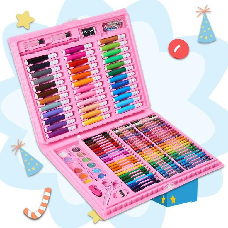 

Kekinian - 150 Set Pensil Warna Dan Crayon Set Anak / Crayon Set 150 Pcs / Pensil Warna Anak ..