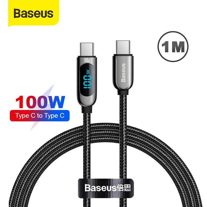 BASEUS DISPLAY KABEL DATA TYPE C TO TYPE C CABLE FAST CHARGING