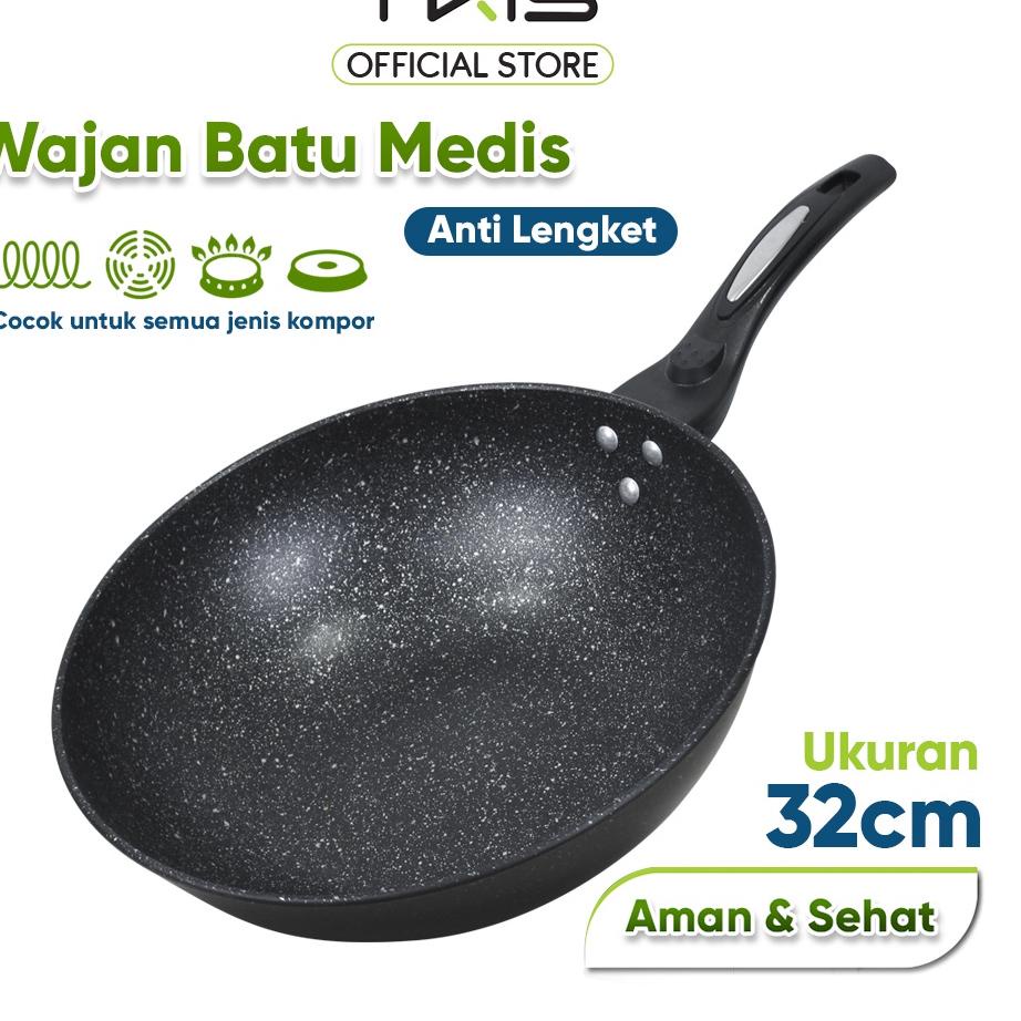 Ready Stok TKIS Panci Wok / Wok Pan Panci Penggorengan Anti Lengket 32 CM TK-822