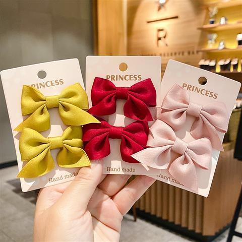 COD❤️Hiasan Set 2 Pcs Jepit Rambut Anak Perempuan Model Pita Princess Fashion Korea-A.one