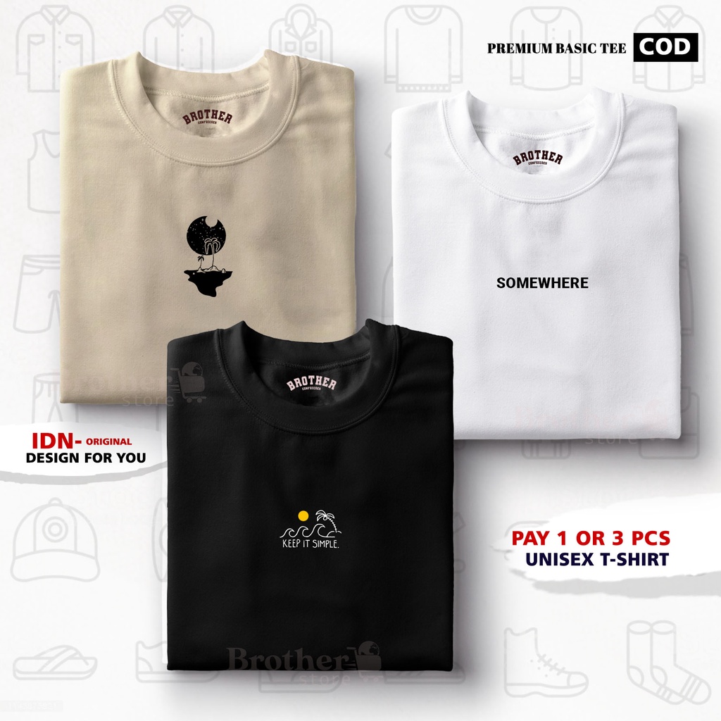 BUY 1 OR 3 PCS ( PROMO COD ) BROTHER STORE / Kaos Distro100% Catoon Combed 24s Tebal / ArticelSKBO