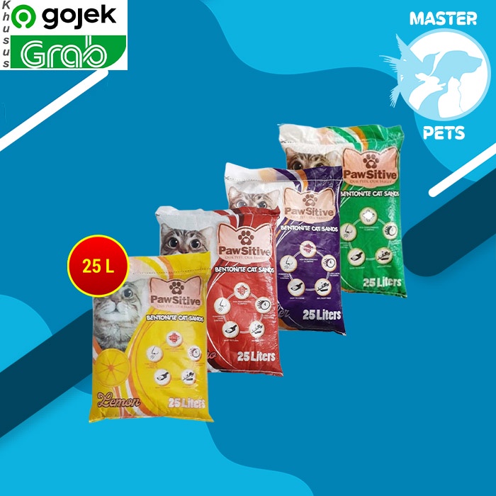 [GOSEND] Pasir Kucing Gumpal Wangi Pawsitive 25 Liter Cat Litter 25 ltr