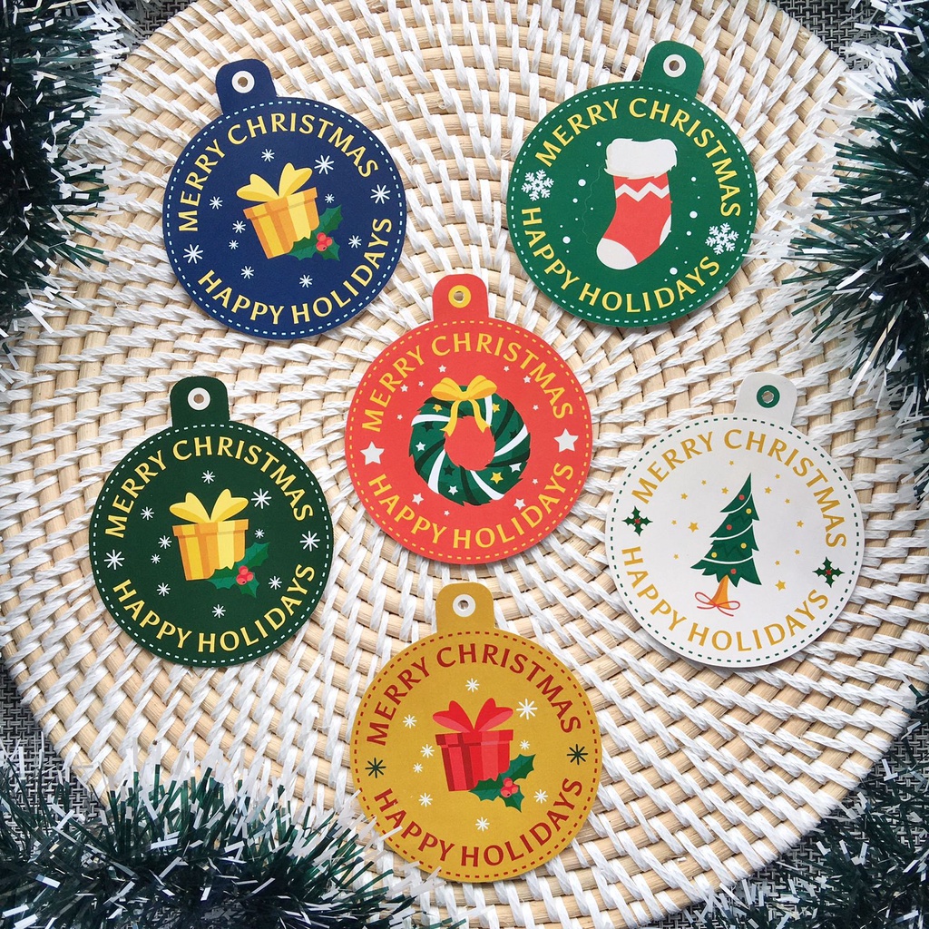 

[isi10] Hang Tag NATAL plus gantungan HANGTAG BULAT christmas