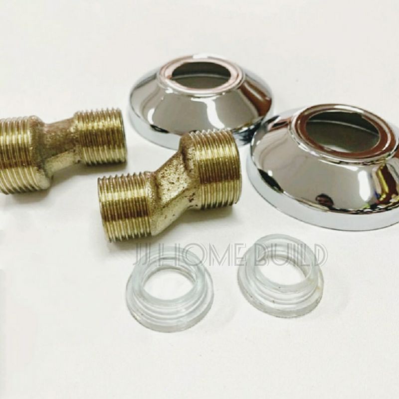 Double nepel SET Bathtub panas dingin Kuningan- sambungan naple keran air fiiting