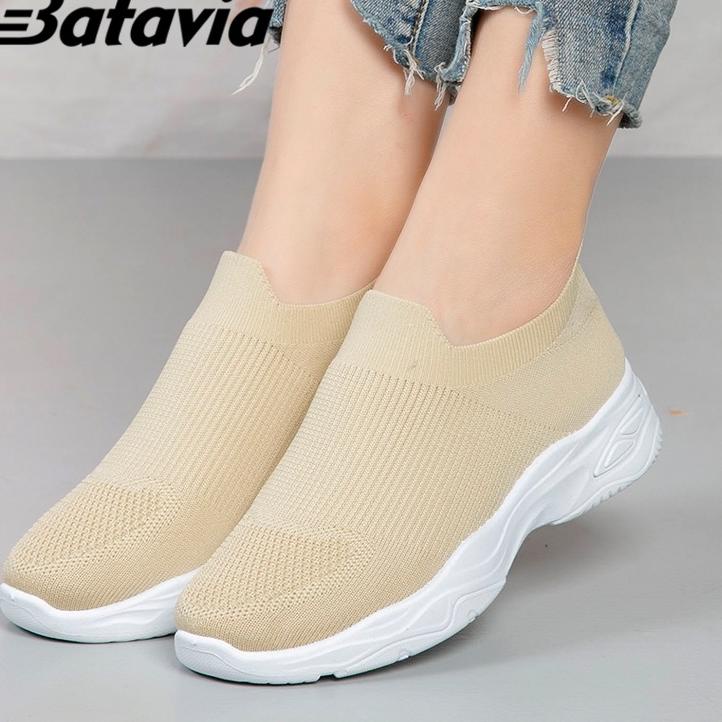 Booming Sepatu Sneakers Wanita Rajut Import Premium Bernapas Olahraga Batavia Shoes Sepatu Fashion k