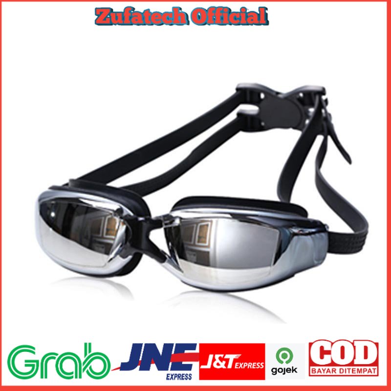 RUIHE Kacamata Renang Anti Fog UV Protection Dewasa - RH9200 - Black - OMSEBDBK