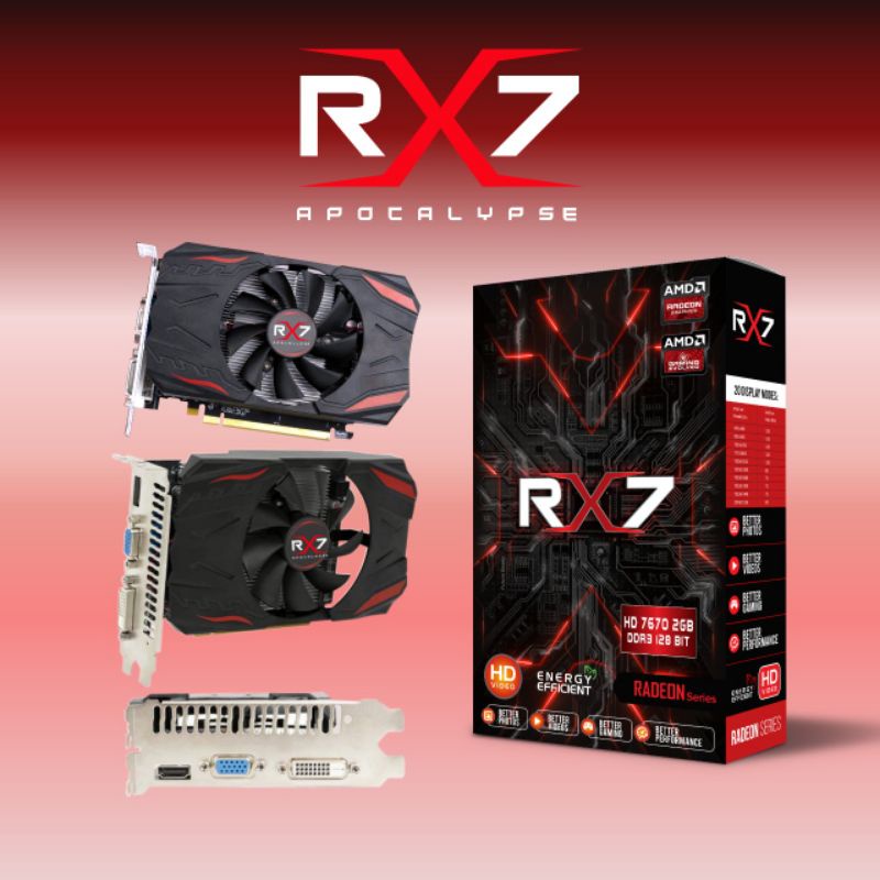 VGA RX7 HD 7670 2GB DDR3 128 BIT REAL CAPACITY RESMI