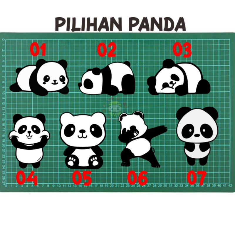 Stiker panda lengkap cutting sticker PANDA laptop kacamobil helm motor all variasi