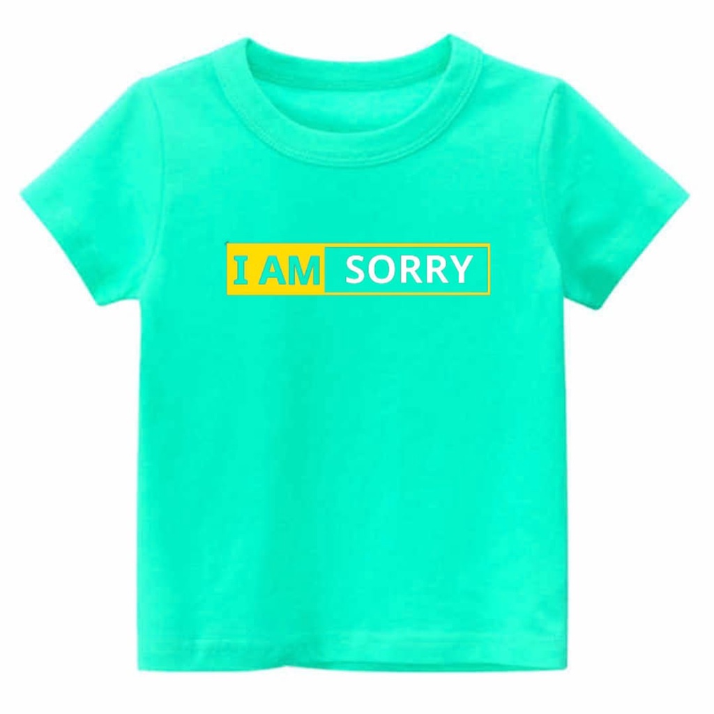 hokyfashion Kaos Katun Anak Uniseks I AM SORRYKaos Anak Laki/Kaos Anak Cewek M.L.XL