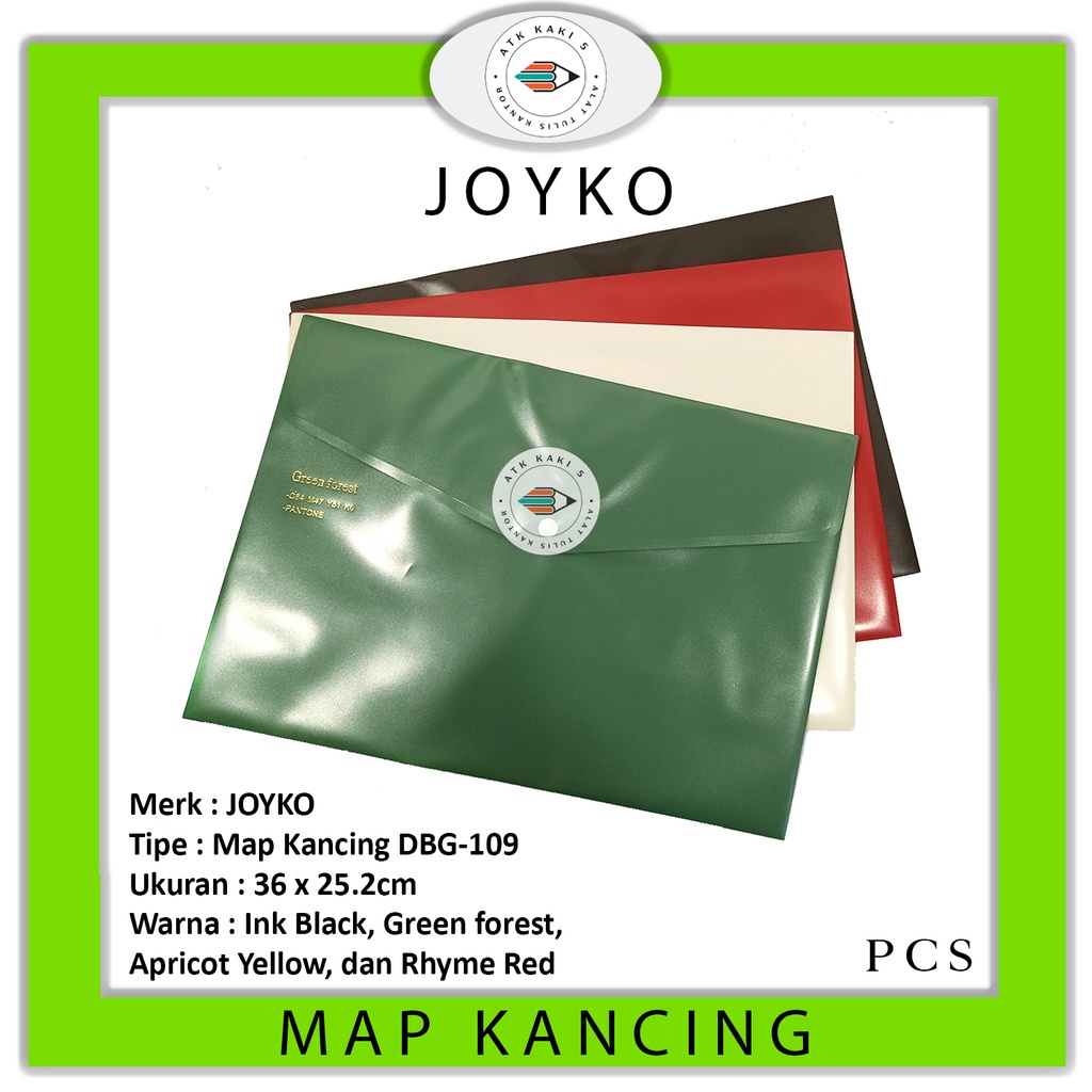 

JOYKO - Map Plastik Kancing Pen DBG-109 Warna - Pcs