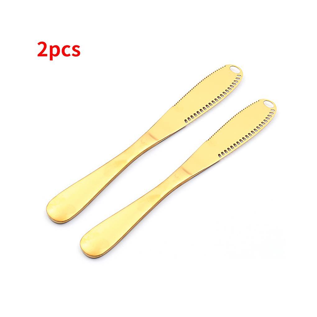 2x Butter Slicer Alat Pengiris Stainless Steel Pengerjaan Halus Ukuran Kompak Handily Gripped Hole Lap Dapur Gadget