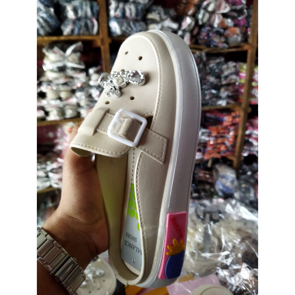 Sandal wanita karet jelly slip-on korean style terbaru Balance 039-3L (30-41) Sandal wanita import murah