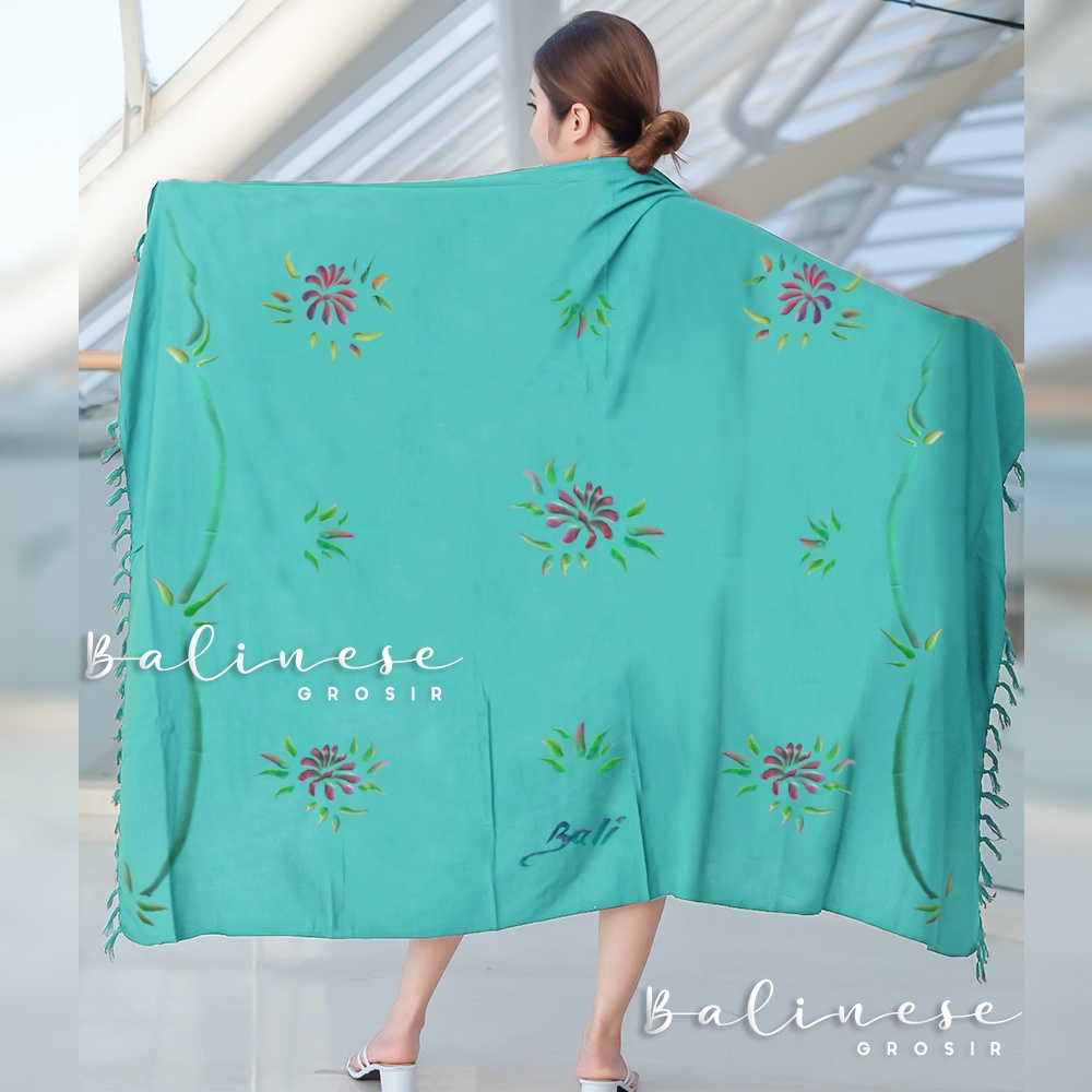 Kain Pantai Bali Motif Bunga Lukis