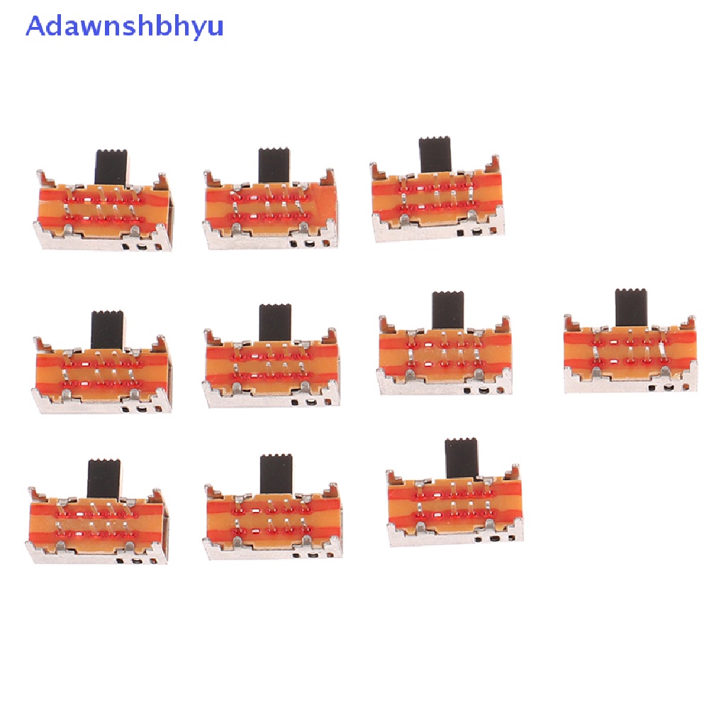 Adhyu 10Pcs Saklar Toggle sk23d05g6 Baris Ganda 3-gear 8-pin horizontal sliding switch ID