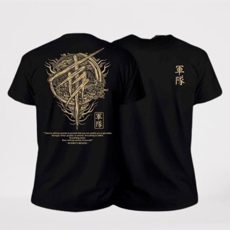 Baju Kaos T-shirt Pria free style  Terbaru Distro Lengan Pendek Motif Sablon Bergambar  kaos Samurai Jepang