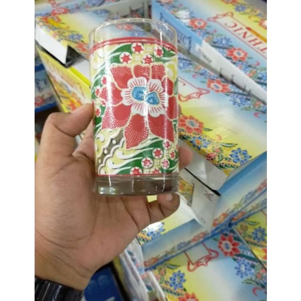 gelas set motif batik