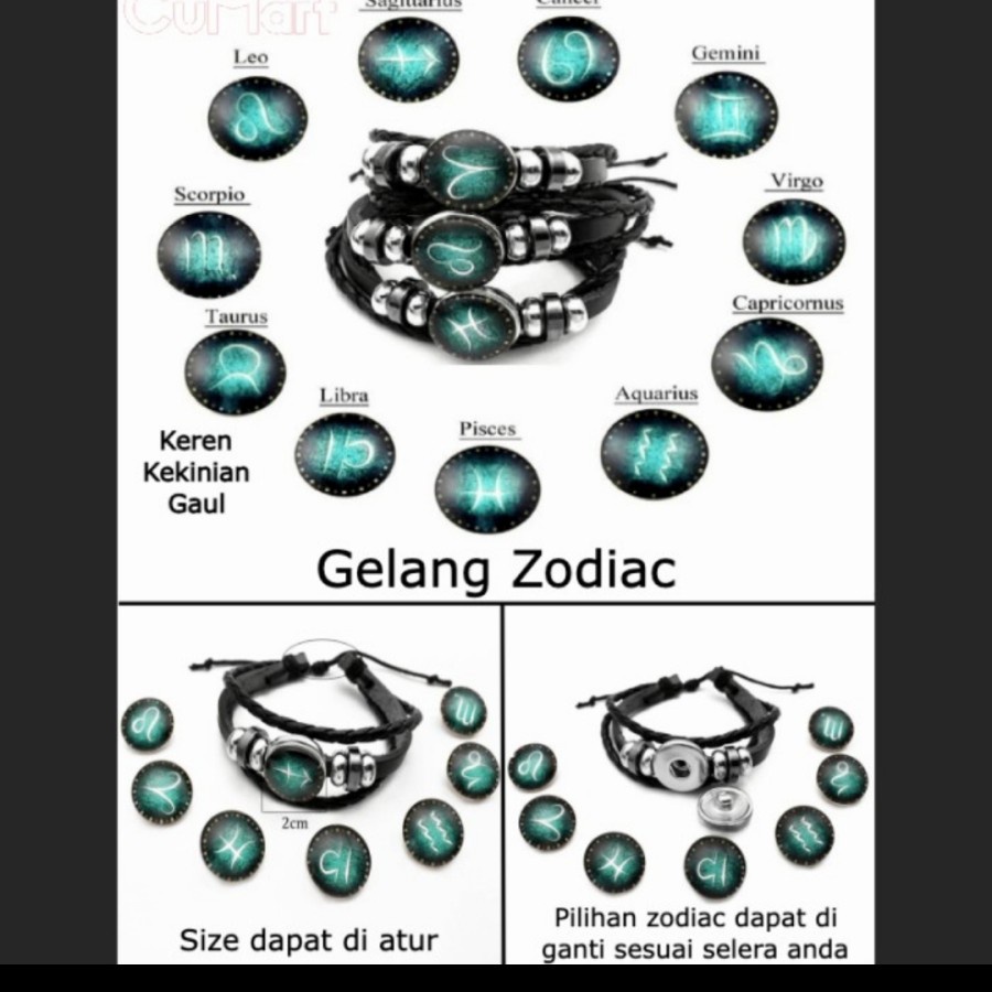 Gelang zodiac glow in the dark aksesoris tangan perhiasan zodiak libra