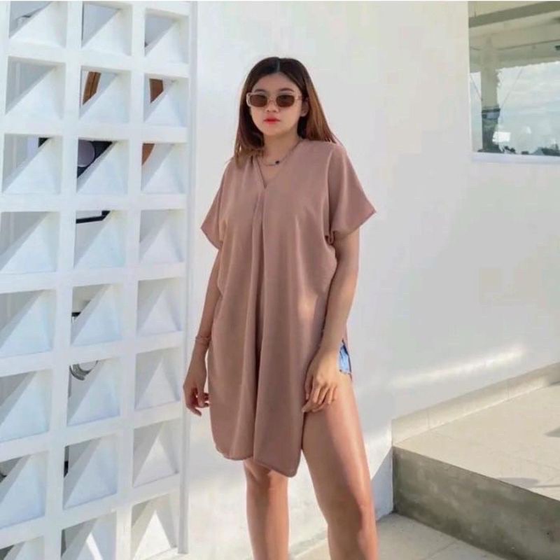 NAGITA LONG SQUARE TOP ATASAN BLOUSE WANITA AIRFLOW CRINKLE AIRFLOW HITS OOTD SELEBGRAM FASHION GROS