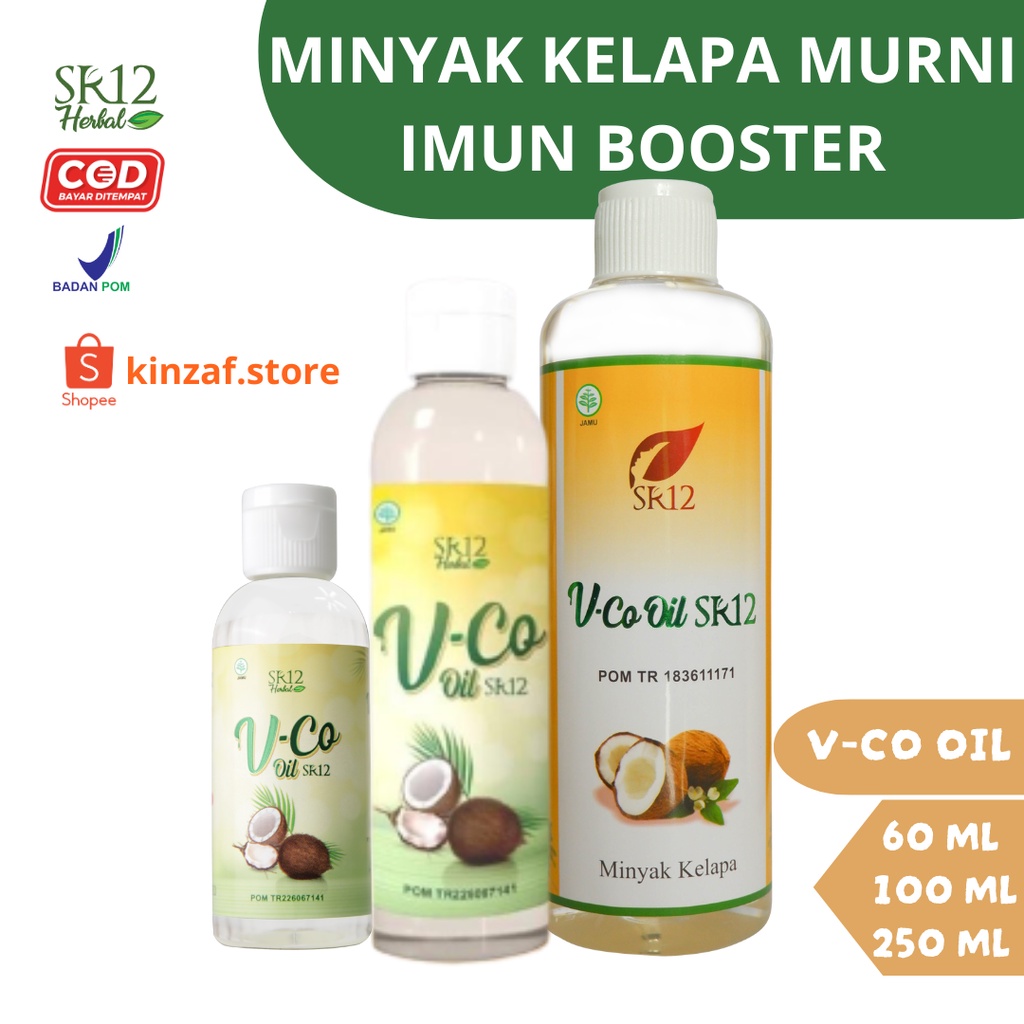 Vco VCO V-CO Oil Vico oil SR12 untuk corona Minyak Kelapa Murni Pilihan 60 ml 100ml 250ml untuk wajah rambut Atasi bau mulut Alami Halal Aman