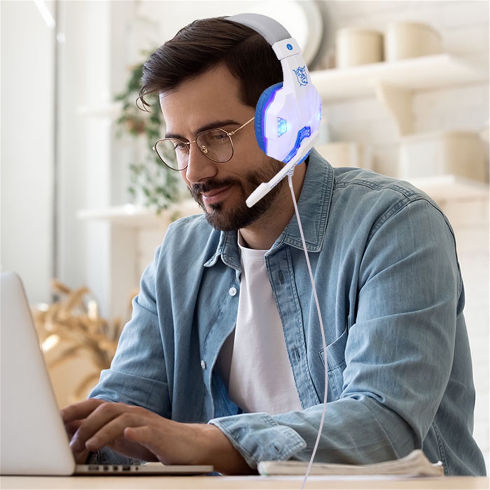 WiredI Light Lampu  LED Backlit Gaming Headset SY830  Microphone Pakai Kabel Headphone Gaming USB Virtual Surround Headset