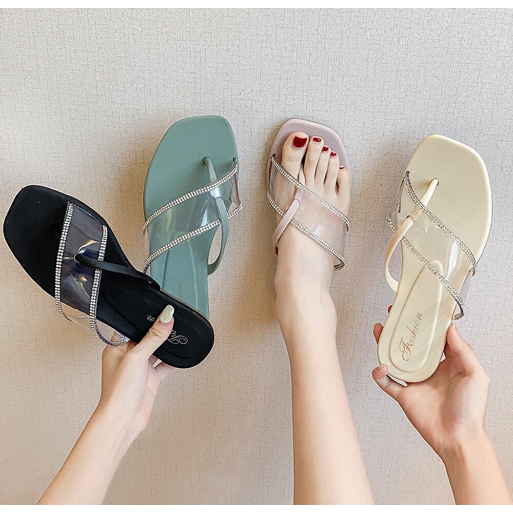 Sandal Sendal Wanita Import - Sendal KIRANA Sandal Wanita Slip-on Flat Kekinian Murah Dan Awet