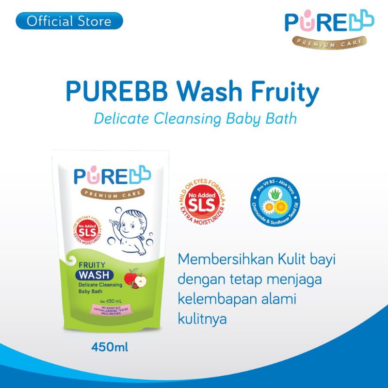 Pure Baby Body Wash Freshy Fruity - Purebaby Bath Wash - Purebb Sabun Mandi Badan Bayi