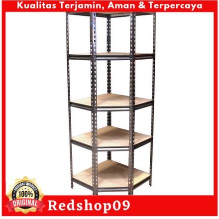Tactix Rak Besi Sudut 5 Tingkat - Cokelat/Rak Besi