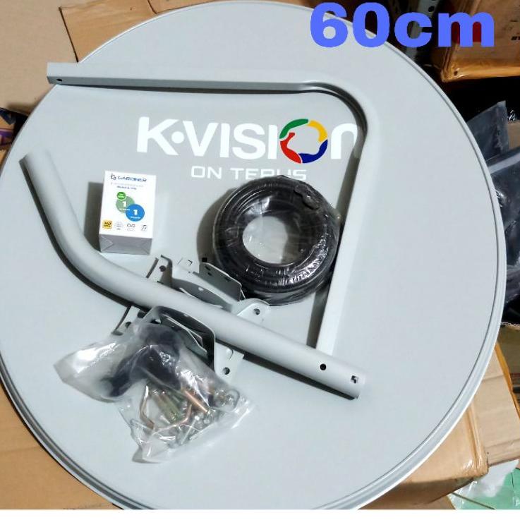 Stok Terbaru Antena parabola 60cm k-vision lengkap tanpa receiver