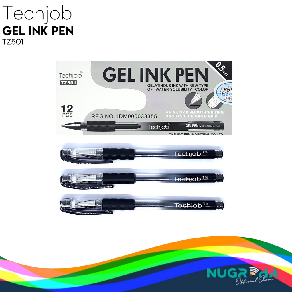 

PULPEN BALLPOINT PENA GEL INK 0.5 TECHJOB TZ501