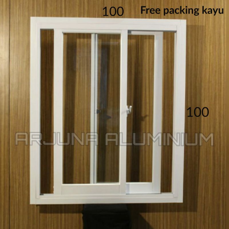Jendela Sliding Aluminium 1 Set 100x100
