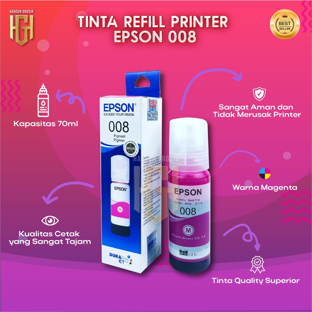 1 SET 4 PCS Tinta Epson 008 Tinta Printer L6550 L6580 L15150 L15160