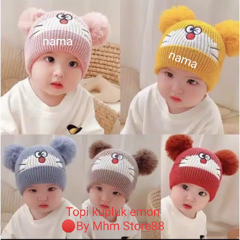 TOPI KUPLUK EMON ANAK PAKE NAMA/TOPI BORDIR NAMA REQUES NAMA SENDIRI