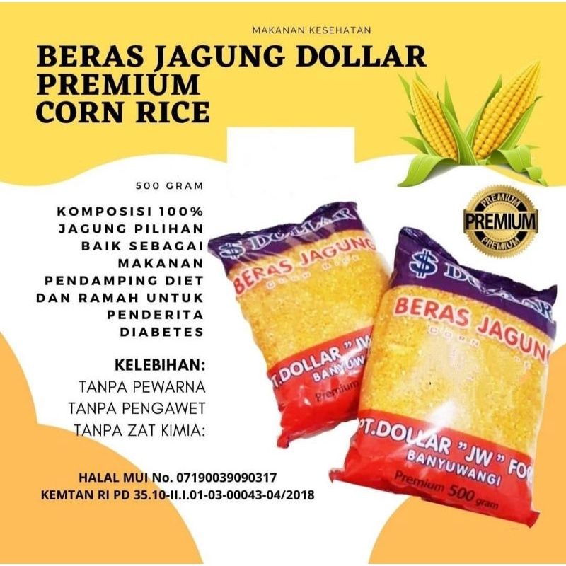 

Nasi Beras Jagung DOLLAR 500gram